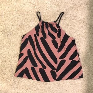 Loft Brown Printed High Neck Tank